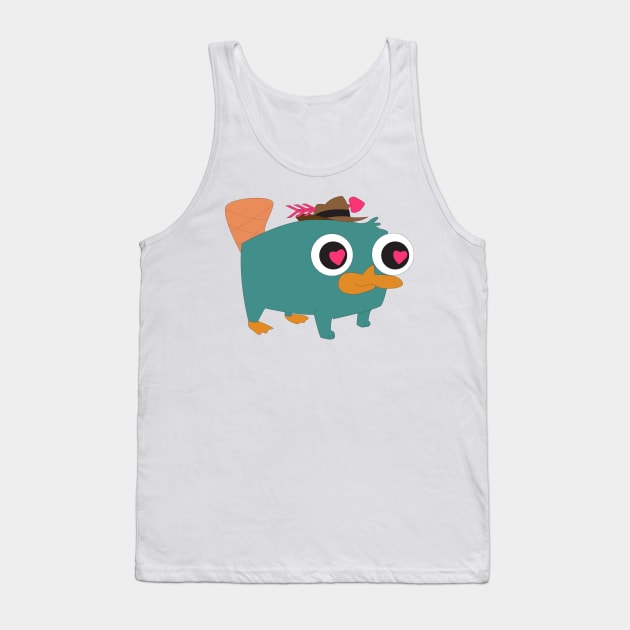 Valentine's Day Baby Perry the Platypus Tank Top by Beca's Sticker and More